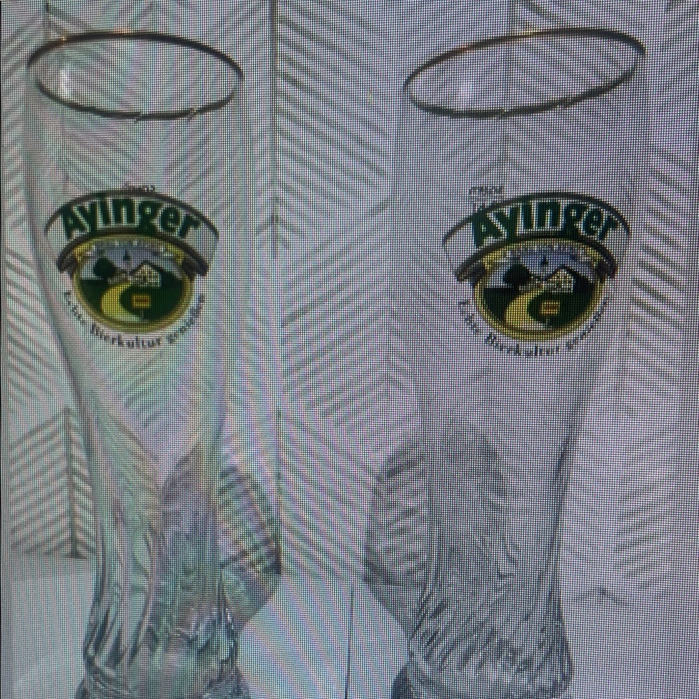 Ayinger Beer Glasses with Gold Rim